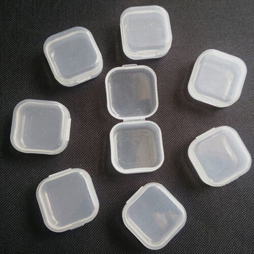 20Pcs Square Mini Clear Plastic Storage Containers Box with Lids for Small Items 62KE 1