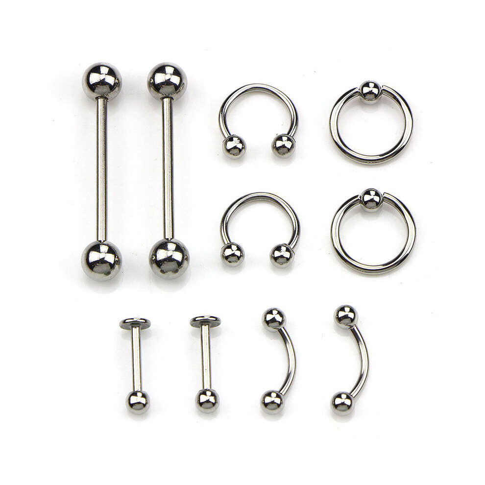 Stainless Steel Belly Eyebrow Lip Nose Ring Body Piercing Needle Tool Nipple Jewelry Tool Complete Body Piercing Kit