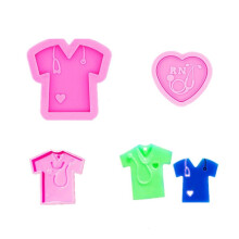 3Pieces Caring Nurse Auscultation Clothes Silicone Molds Clothes Angel Keychain Decorative Crafts Making Diy Mold