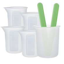 Silicone Measuring Cups for Resin Graduated Silicone Cups Epoxy Resin Mixing Cups with Stirring Rods for Resin Casting