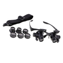 Magnifying Glasses Optical 10/15/20/25X Eye Jeweler Watch Repair Magnifier with Adjustable LED