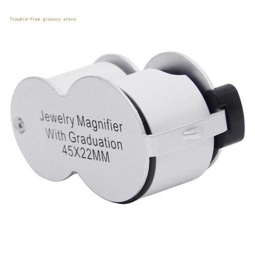Foldable Magnifier Money Detector 45X Lens Diamond-Gemstone Identification Tools