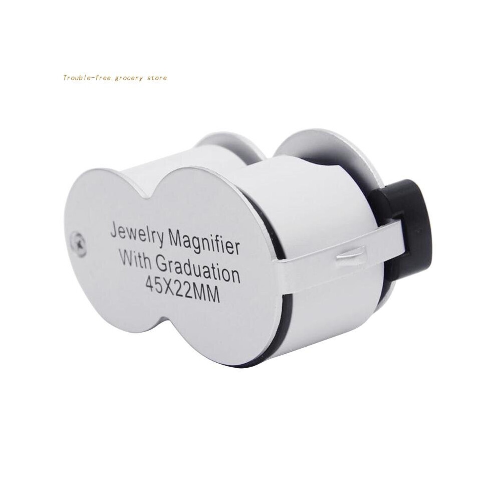Foldable Magnifier Money Detector 45X Lens Diamond-Gemstone Identification Tools