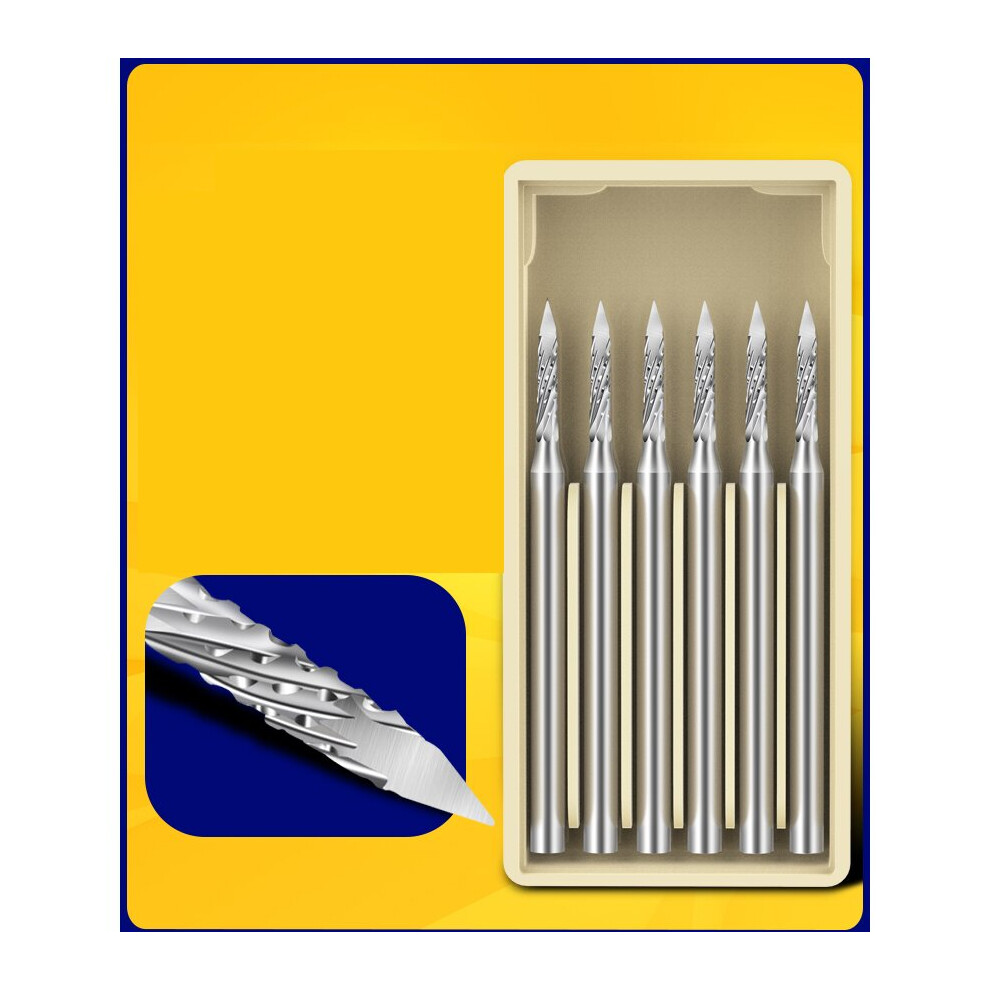 6Pctungsten Carbide Burr Rotary Files Engraving Tool Power Alloy Steel Olive Amber Carving End Mill Woodworking Router Bit 885487115726