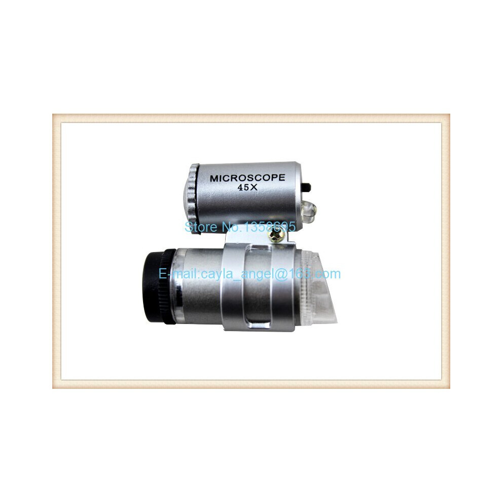 Light Pocket Magnifier Focus Ajusting Lens Barrel 45X Microscope Loupe Led Currency Uv Illuminating Magnifying Glass Magnifiers