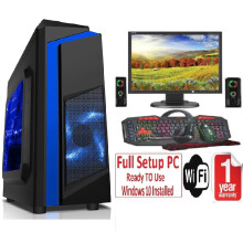 Fast Gaming Intel Quad Core i5 16GB RAM 128GB SSD+1TB HDD PC Bundle & Speakers & Monitor - Refurbished