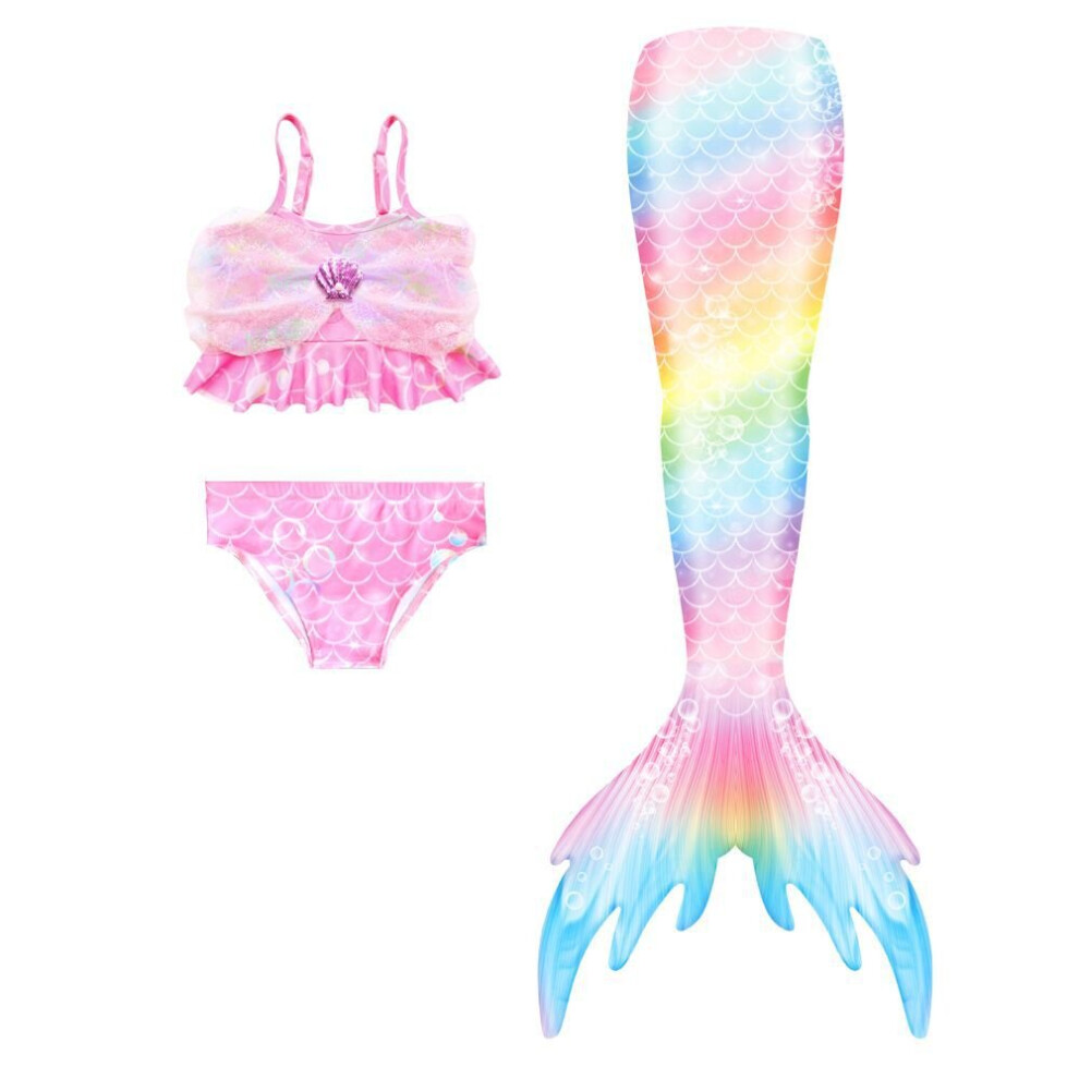 (140 10-11Y) Girls Mermaid Tail Swimming Costume Swimsuit-image-OPC-PBWPMKZ-NEW