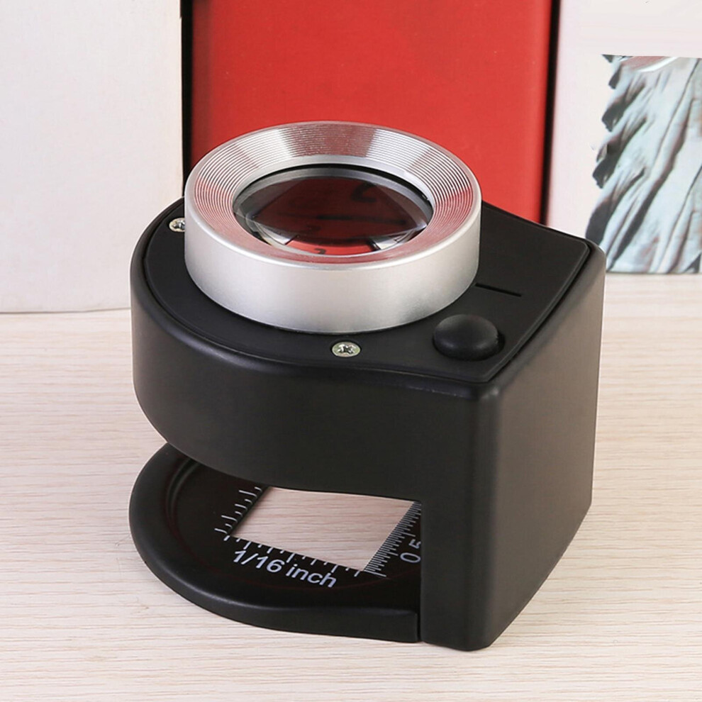 30x Loupe Magnifier Magnifying Glass Measurement with 6 Light Portable for Coins