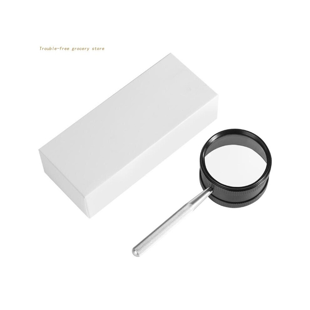 35X Metal Handheld Magnifier Double Optical Lenses Jewelry Appraisal Magnifying Glass Scientific Document Reading Loupe