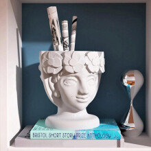 Geometric Human for Head Shapes Gypsum Silicone Molds Storage Box Mold for Making Succulent Plant Flower Pot Pen Holder