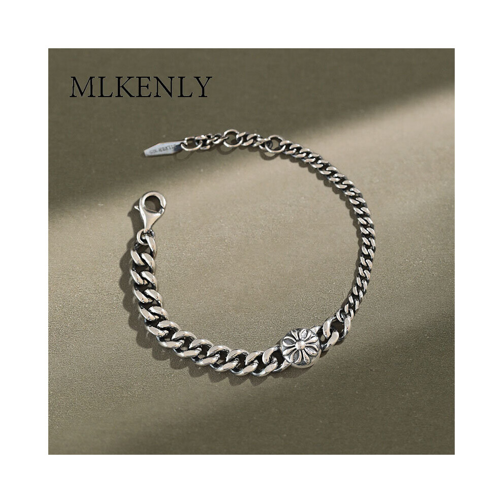 SHANICE 925 sterling silver Boho Punk Heavy Chunky Chain Bracelet Bangle Women Steampunk Indian Lock Bracelets-image-OPC-PBWPNS9-NEW