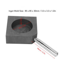 2 Sizes Casting Ingot Mold Round Silver Melting Graphite Ingot Mold Crucible with Metal Bar 80mm*25mm / 60mm*20mm