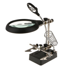 LED Magnifying Glass With Clamp And Clips For Repair Modeling
