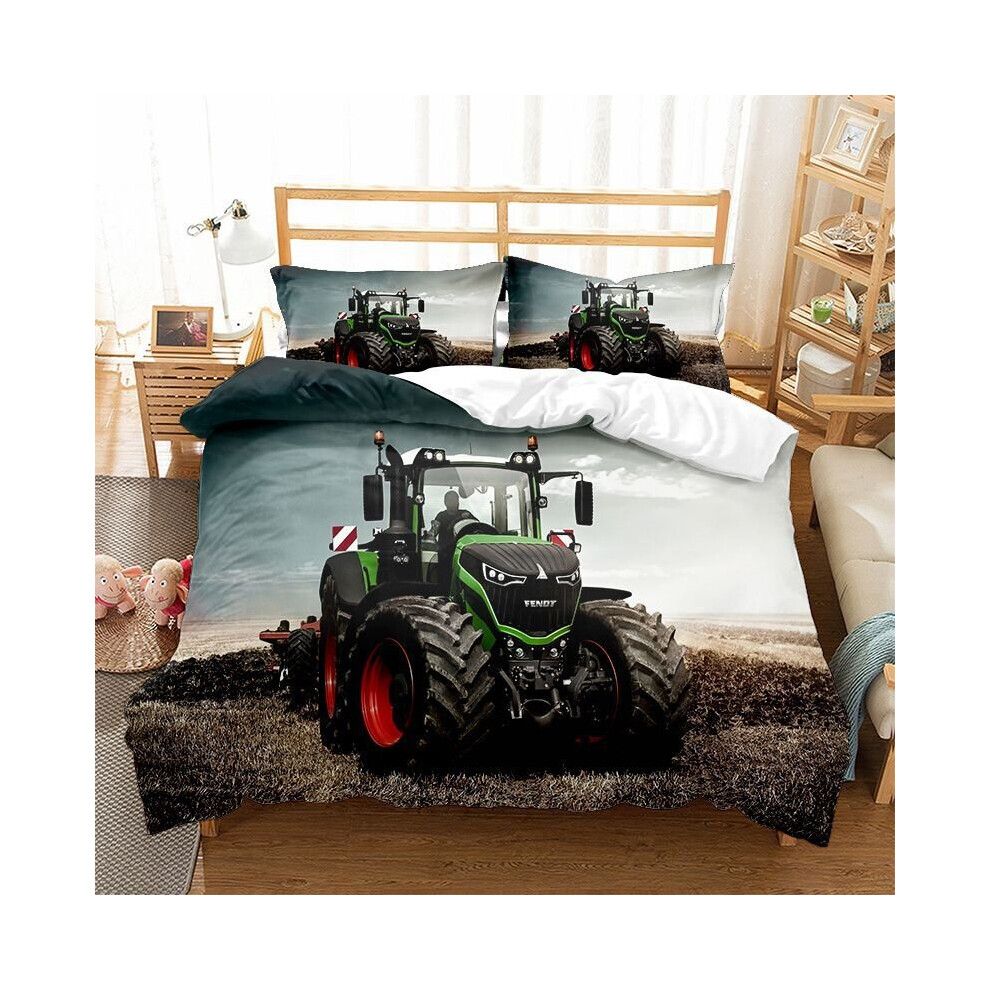 Xcsgsra (Style 03, King (220X240cm)/3Pcs) Tractor Bedding Single Double King Duvet Cover Uk