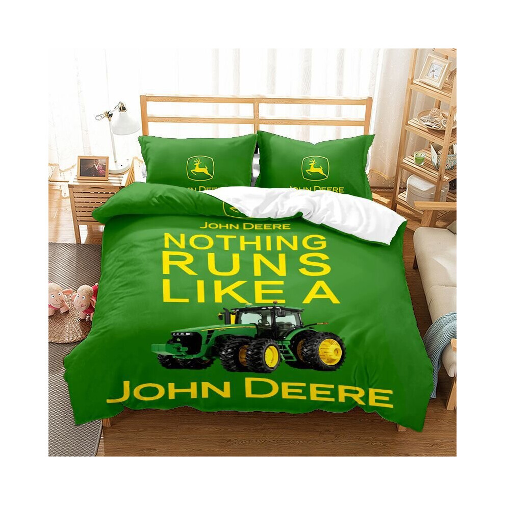 Xcsgsra (Style 02, King (220X240cm)/3Pcs) Tractor Bedding Single Double King Duvet Cover Uk