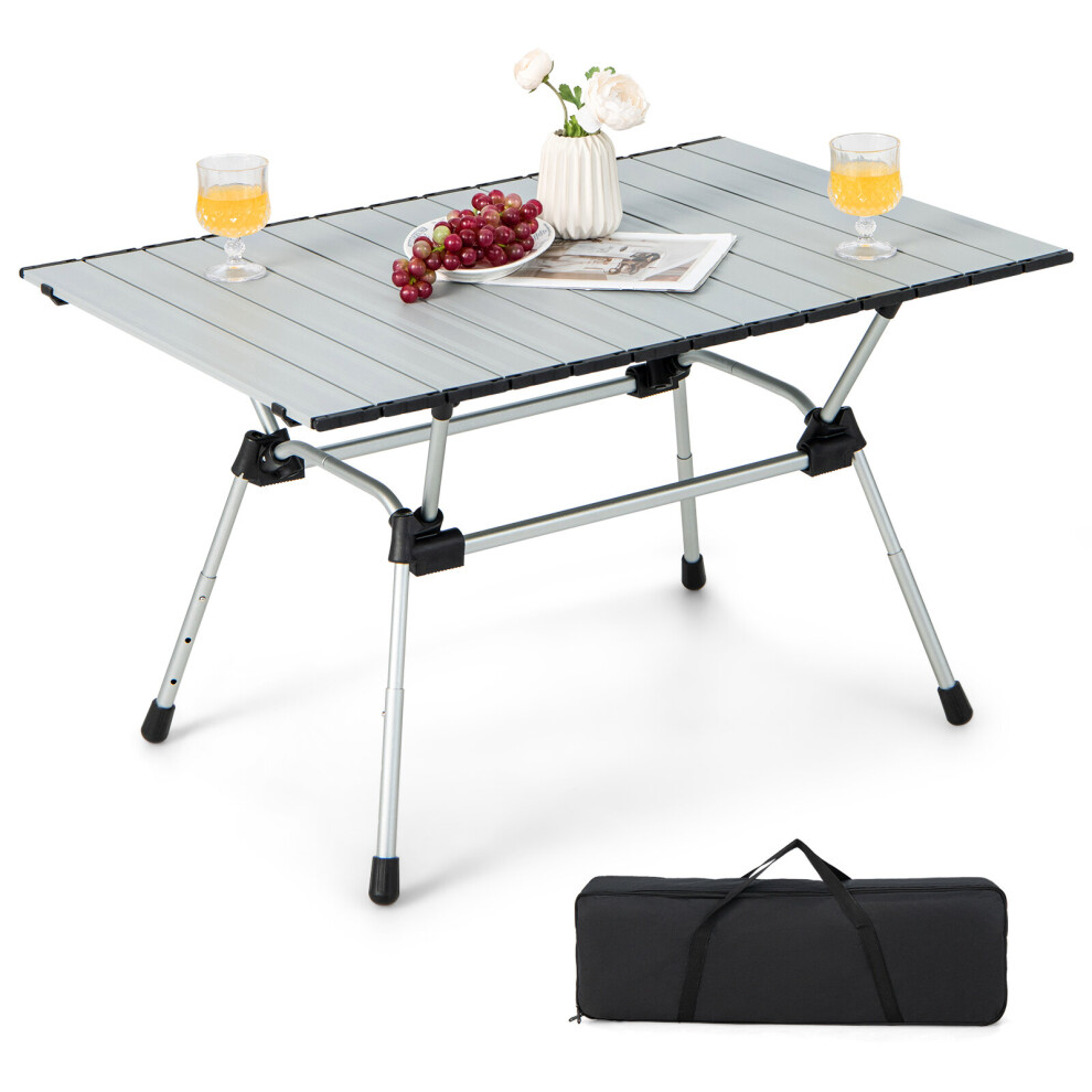 Aluminum Camping Table Folding Outdoor Picnic Table w/ Carrying Bag