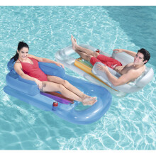 Espreguiçadeira para piscina espreguiçadeira insuflável com porta-copos para piscina lilos cor aleatória