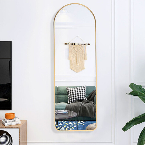 Living And Home (Gold) Arch Full Length Wall Mirror 1