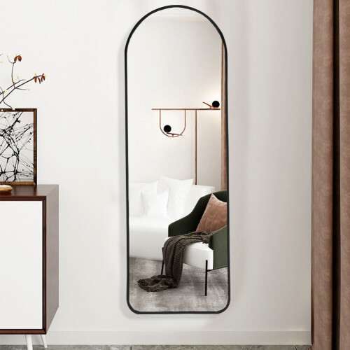 Living And Home (Black) Arch Full Length Wall Mirror