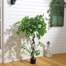 (4 ft) Artificial Tree Ficus Tree Fake Plant in Pot
