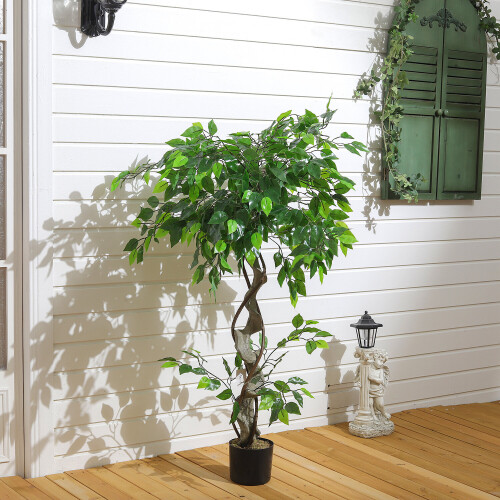 Living And Home (4 ft) Artificial Tree Ficus Tree Fake Plant in Pot
