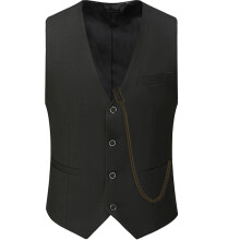 (Black, 3XL) Gatsby Great The Waistcoat Slim Fitting Outfit Groomsman Outfit Breasted Single
