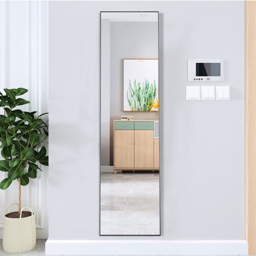 Living And Home (Black) Rectangular Full Length Mirror Freestanding Hanging Mirror 2