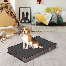 (M(80x50cm)) Tremendous Waterproof Dog Bed Kennel Thick Foam Fur Mattress Pet Sponge Cushion