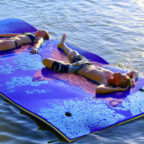 Costway 3 Layer Floating Water Mat Buoyancy Pad Swimming Pool Float Mat W/Rope 2