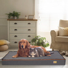 (3XL(135x100cm)) Tremendous Waterproof Dog Bed Kennel Thick Foam Fur Mattress Pet Sponge Cushion