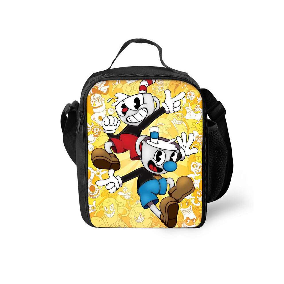 (Style I) Cuphead Insulated Lunch Bag School Snack Box Picnic Lunchbox Bag Kids Xmas Gift