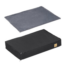 (S(58X45cm) for 24inch cage) Grey Pet Bed with Removable Cover for Dog Crate