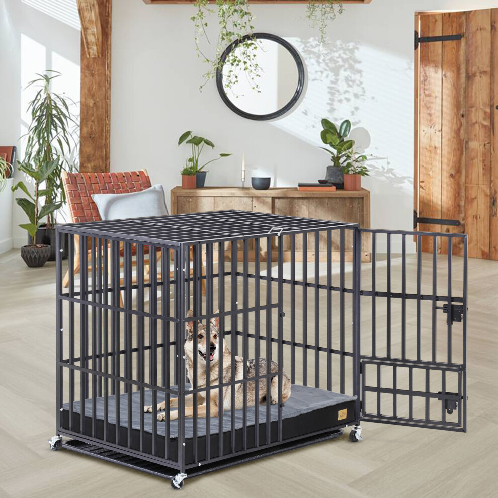 (2XL(120x75cm) for 48inch cage) Grey Pet Bed with Removable Cover for Dog Crate