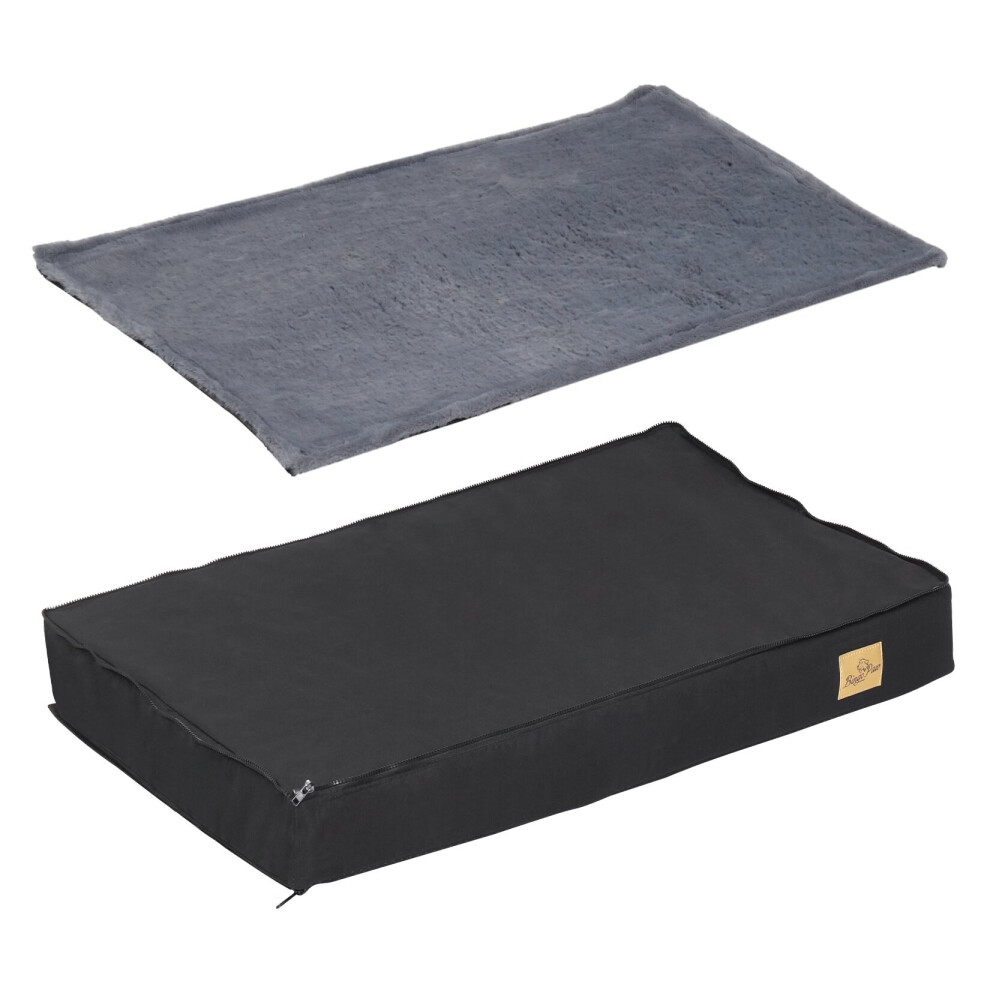Bingopaw (L(92X56cm) For 36Inch Cage) Pet Bed With Removable Cover For Dog Crate Grey