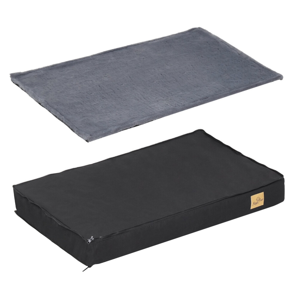 Bingopaw (M(78X48cm) For 30Inch Cage) Pet Bed With Removable Cover For Dog Crate Grey