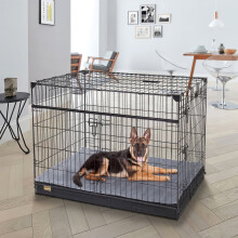 (L(92x56cm) for 36inch cage) Grey Pet Bed with Removable Cover for Dog Crate