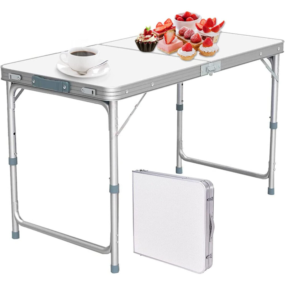 (120cm) 90cm/120cm Camping table  Aluminium Portable Trestle Camping Picnic Dining Folding Table Outdoor