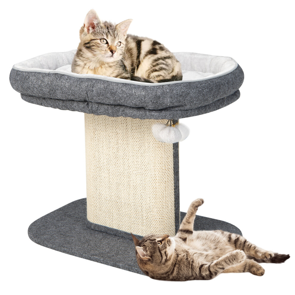 2-Tier Cat Tree Cat Tower Kitten Activity Center w/ Cozy Cat Bed