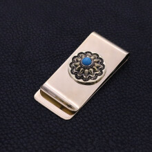 High ethnic jewelry decoration brass wallet banknote folder bookmark clip metal wallet men retro money clip wallet PJ003