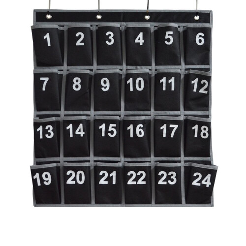 Numbered Classroom Pocket Chart for Cell Phones and Calculator Holder