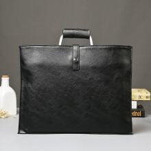 Mens Briefcase Crazy horse PU Leather Handbag Business office File bag Vintage Messenger Bags Casual work Tote