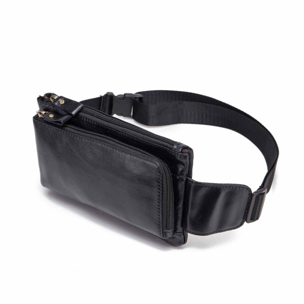 Leather men Casual Travel Fanny Waist Belt Chest Pack Sling Bag Phone Cigarette Case Pouch Male-image-OPC-PBWQFTF-NEW