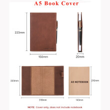 Contacts family A5 B5 Book Cover Bag Cowhide Leather Notebook Case Office School Travel Diary Retro book accessories