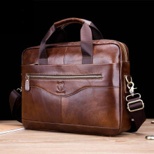 Mens Briefcase Cowhide Leather Business Laptop Messenger Bag
