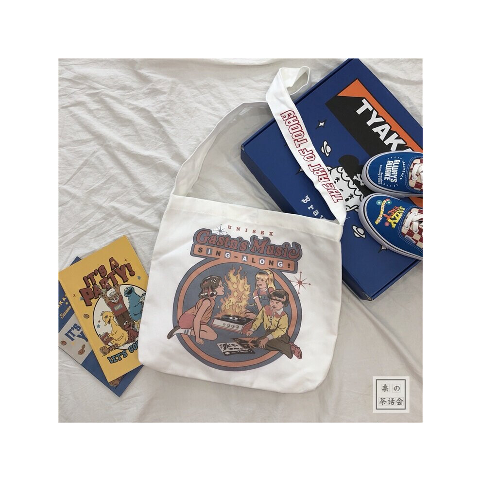 Ulzzang retro American comics large size Messenger bag canvas cartoon printing Harajuku hip hop female fun Casual Tote bags-image-OPC-PBWQHYV-NEW