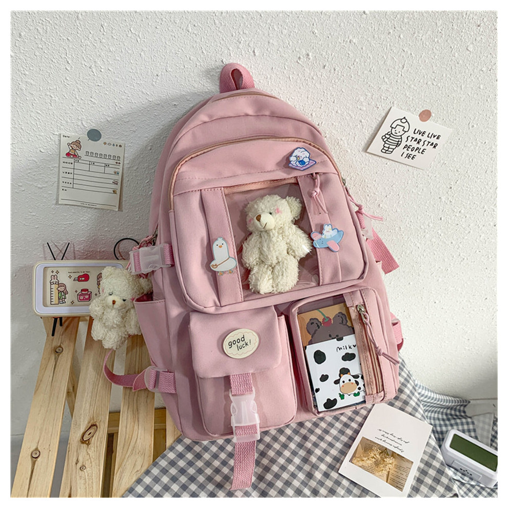 (beige, 12 inches) Japanese High School Girls Backpack School Bags for Teenage Girls Bagpack Pockets Back Pack Women Mochila Feminina-image-OPC-PBWQKHT-NEW