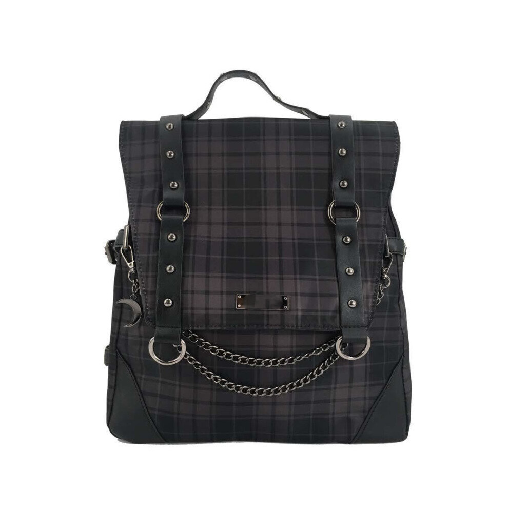 School Bags For Teenage Girls Bagpack Plaid Gothic Punk Rock Chain Backpack Women Large Capacity Travel Backpack-image-OPC-PBWQKCY-NEW