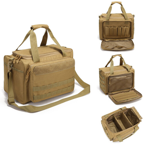 Tactical Training Bag Molle System Accessory 600D Waterproof Gun Shooting Range Bag Khaki Tool Bag Camping 1