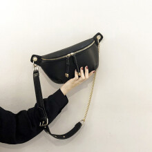 Leather Women Belt Bag Designers Metal Chains Female Waist Bag Large Capacity PU Leather Fanny Pack For Women
