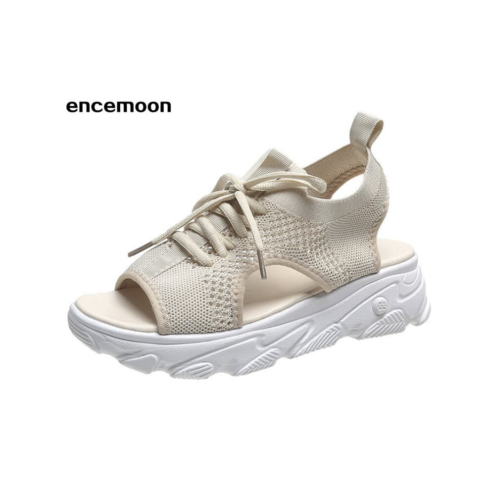Womens Sandals Platform Slip on Stretch Fabric Summer Comfort Walking Ladies Female Casual Footwear Open Toe Shoes-image-OPC-PBWQMYF-NEW
